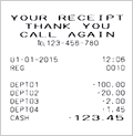Receipt Message can be programmed with 5 lines